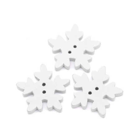 Nasturi - Figurine din lemn- nasturi fulgi de zapada 2 cm