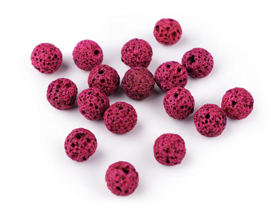 Margele - Margele din roca vulcanica colorata, Ø8 mm