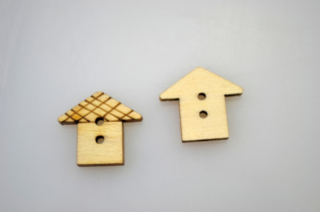 Nasturi - Nasturi din lemn- casuta 1.8 cm, 10 buc/set