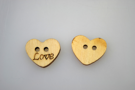 Nasturi - Nasturi din lemn- inimioare 1.7 cm, 10 buc/set