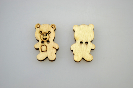 Nasturi - Nasturi din lemn- ursuleti 2.1 cm, 10 buc/set