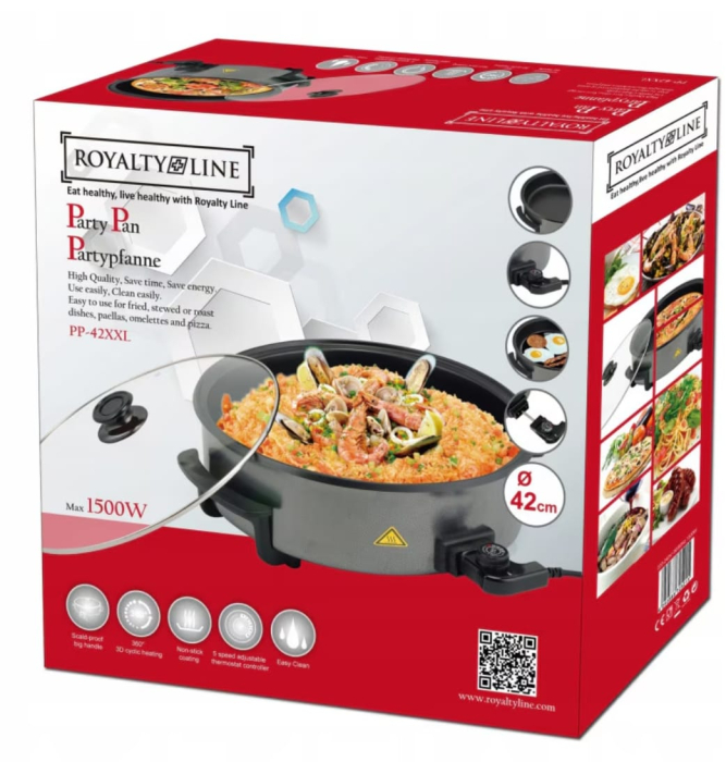Tigaie electrică multifuncțională Royalty Line Party Pan.  [1]