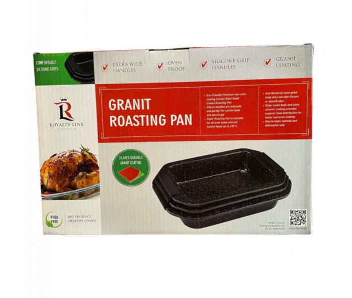 tavă de friptură (roasting pan) Royalty Line cu înveliș de granit și mânere de silicon. [1]