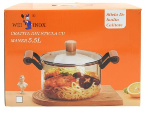 APARATE BUCATARIE SI SERVIRE - CRATITA 4.5L din sticla borosilicata