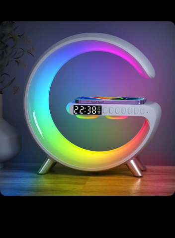 ELECTRONICE SI ELECTROCASNICE - Încărcător Wireless cu Lumină Ambientală şi Ceas Digital / Difuzor Bluetooth