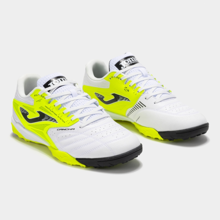 Ghete de fotbal Cancha 2532 White Yellow TF [2]