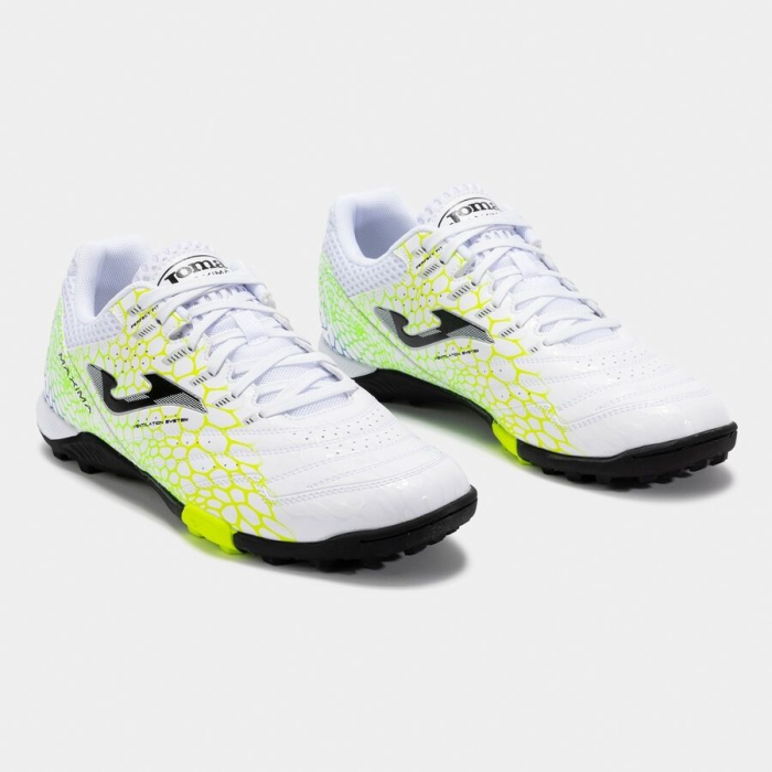 Ghete fotbal Joma Maxima 2532 Blanco Amarillo Verde TF [2]