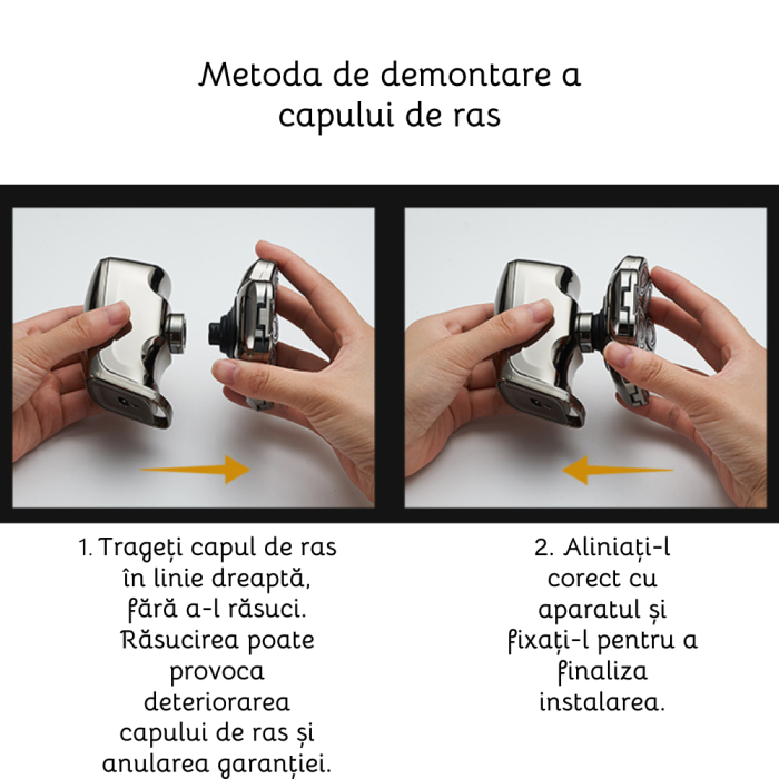 Aparat de ras electric 9D, Set Multifunctional 6 in 1, cu 9 lame rotative, Cap detasabil magnetic, Impermeabil, Barbierit uscat si umed, Afisaj LED, Reincarcabil USB, Pentru fata, Cap si Nas, FilSAB [4]