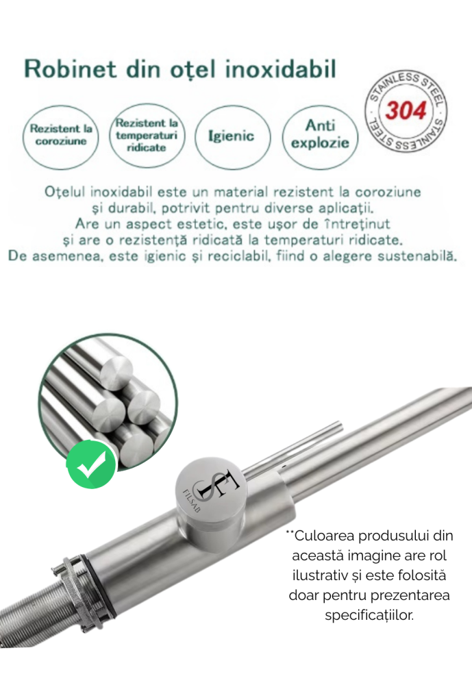 Baterie bucatarie alba, profesionala, afisaj digital LED temperatura, senzor de pornire la atingere (touch control), rotire 360°, dus extractibil si pipa pivotanta, 2 functii de curgere a apei, silent [3]