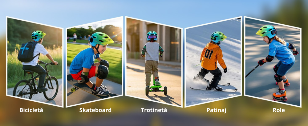 Casca de protectie bicicleta, cu afisaj LED si semnale de directie, pentru copii (baieti si fete), cu telecomanda wireless, captuseala EPS, Viziera de soare detasabila, Dimensiune reglabila [9]