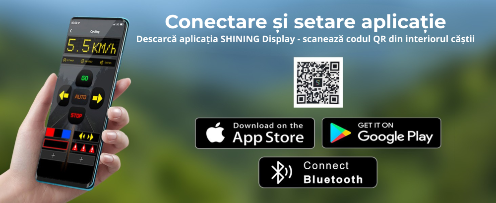 Casca de protectie bicicleta, inteligenta, programabila prin aplicatie cu afisaj LED si semnale de directie, pentru adulti si adolescenti, cu telecomanda wireless, captuseala EPS, dimensiune reglabila [11]
