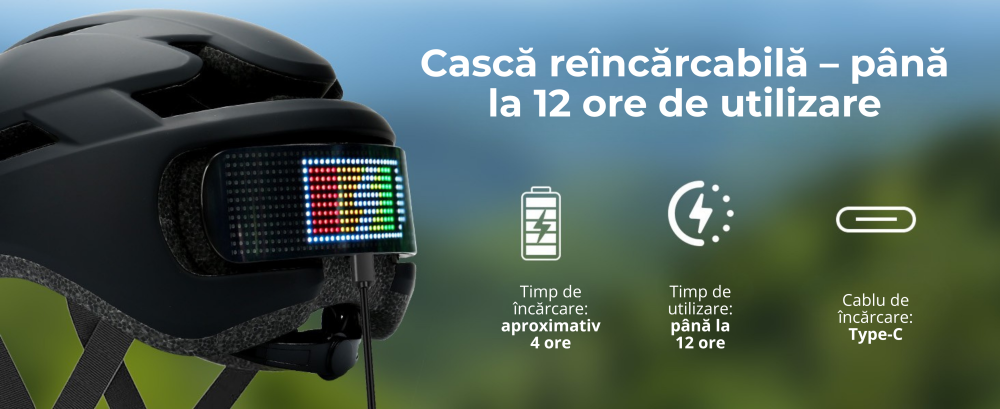 Casca de protectie bicicleta, inteligenta, programabila prin aplicatie cu afisaj LED si semnale de directie, pentru adulti si adolescenti, cu telecomanda wireless, captuseala EPS, dimensiune reglabila [8]
