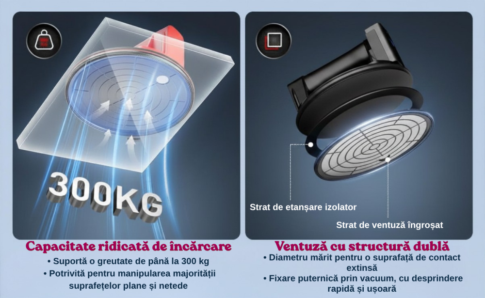 Ventuza Electrica Profesionala, Reincarcabila, Baterie 2400mAh, Afisaj digital, Vacum cu afisaj LED, pentru ridicat materiale grele, 300kg, sticla, usi, geamuri, placi ceramice, marmura, gresie, Negru [10]
