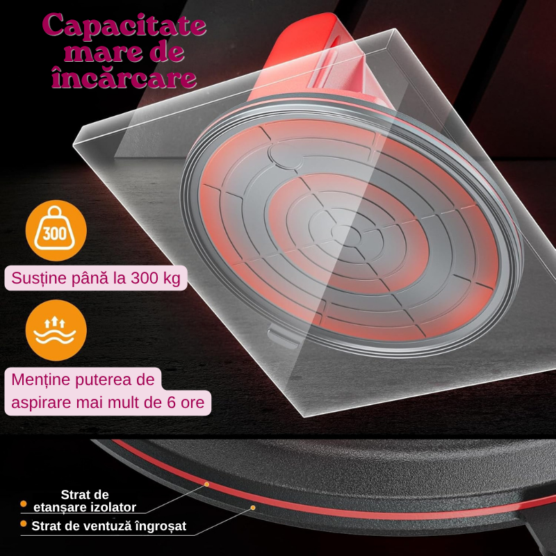 Ventuza Electrica Profesionala, Reincarcabila, Baterie 2400mAh, Afisaj digital, Vacum cu afisaj LED, pentru ridicat materiale grele, 300kg, sticla, usi, geamuri, placi ceramice, marmura, gresie, Negru [4]