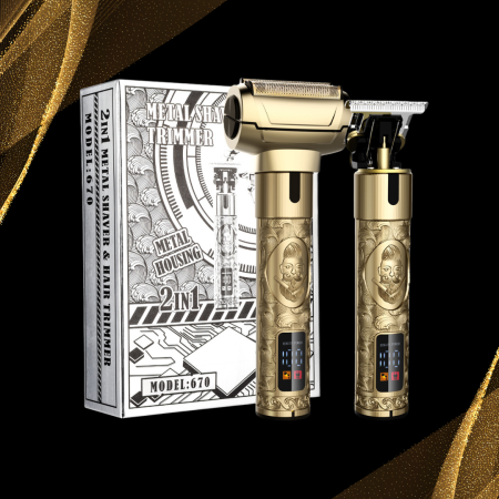 Aparat de Ras/Barbierit, Trimmer, Set Masina de Tuns Parul pentru Barbati, Trei Lame, Profesionale, Electric, Fara Fir, Incarcare USB, Acumulator, LCD Display, Impermeabil, Lama Ceramica din Titan, Fi [7]