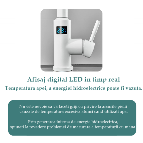 Baterie bucatarie alba, profesionala, afisaj digital LED temperatura, senzor de pornire la atingere (touch control), rotire 360°, dus extractibil si pipa pivotanta, 2 functii de curgere a apei, silent [1]