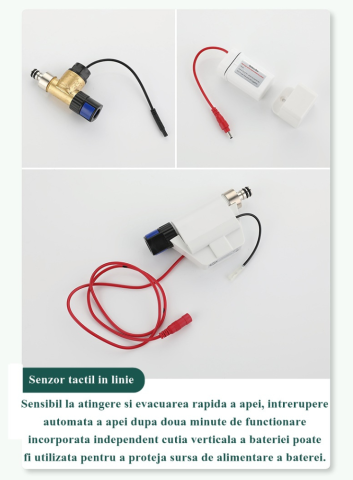 Baterie bucatarie alba, profesionala, afisaj digital LED temperatura, senzor de pornire la atingere (touch control), rotire 360°, dus extractibil si pipa pivotanta, 2 functii de curgere a apei, silent [4]