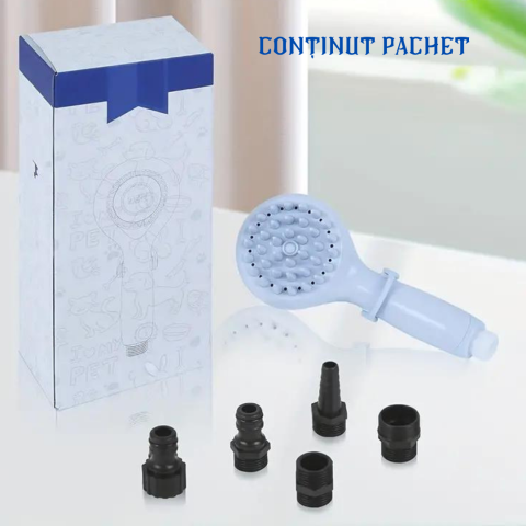 Cap de dus cu dispenser de sapun pentru Animale, Caini, Pisici, Functie Inchis/Deschis, Pentru Exterior sau Interior, Accesorii incluse, Masaj, Albastru, Ergonomic, FilSAB [4]