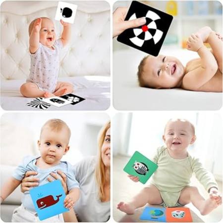 Carti Stimulare Vedere si Cognitiva, Alb/Negru/Rosu 3-6 Luni, Montessori, FilSAB [2]