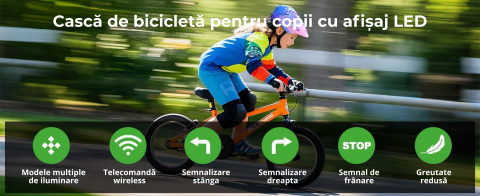Casca de protectie bicicleta, cu afisaj LED si semnale de directie, pentru copii (baieti si fete), cu telecomanda wireless, captuseala EPS, Viziera de soare detasabila, Dimensiune reglabila [5]