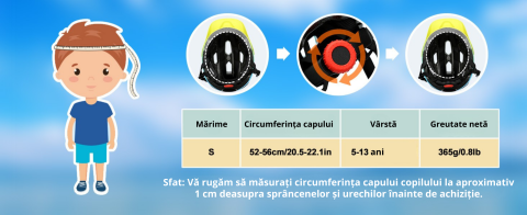Casca de protectie bicicleta, cu afisaj LED si semnale de directie, pentru copii (baieti si fete), cu telecomanda wireless, captuseala EPS, Viziera de soare detasabila, Dimensiune reglabila [7]