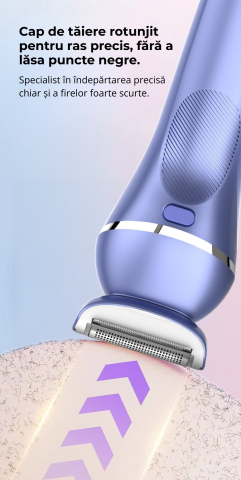 Epilator electric 7 in 1 pentru femei, aparat de ras electric dama, rasier electric feminin, trimmer intim bikini femei, epilator zona intima, axile si picioare, aparat epilat electric, rezistent la a [9]