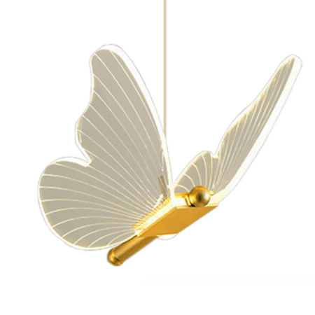 Lustre si pendule - Lustra LED, Suspendata, Pendul, Design in forma de Fluture, Dimabila, 3 Tipuri de Lumina, Calda, Neutra si Rece, Potrivit pentru Dormitor, Bucatarie, Hol, Living, Camera Copii, Birou, Restaurant, Auri