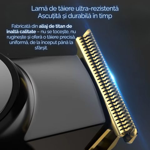 Masina de tuns electrica profesionala cu afisaj digital, aparat de ras si tuns, motor brushless puternic, lame din aliaj de titan, ideala pentru frizerii si uz casnic, 6 Piepteni Ajustabili, Display L [6]