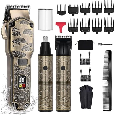 Aparate de tuns - Masina de tuns profesionala 3 in 1 pentru barbati – Aparat de tuns par, barba si nas, Trimmer de precizie, Rezistent la apa, FilSAB