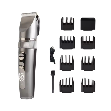 Aparate de tuns - Masina de Tuns si Aparat de Ras Ras si Barbierit Parul si Barba, Profesionala, Electric, Lame din Ceramica, Afisaj LED, 3 Viteze, Turbo, 5 Nivele de Reglare Fina a Lungimii 0,8-2,0mm, Rezistenta la Ap