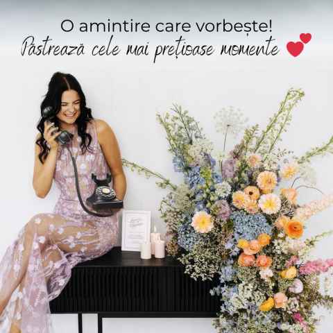 Telefon Audio Guestbook Retro – Inregistrare Mesaje Personalizate pentru Nunta, Petreceri sau Aniversari, Negru, FilSAB [3]
