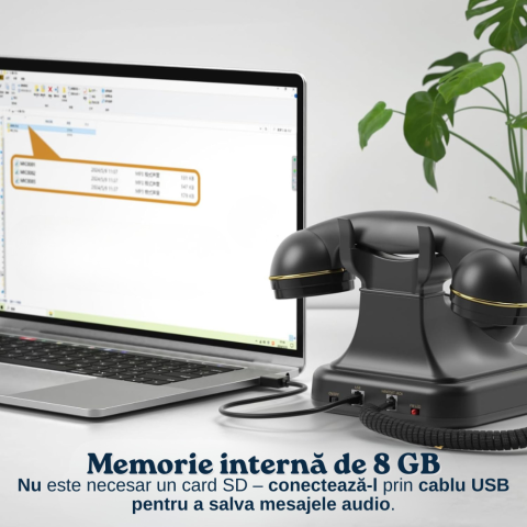 Telefon Audio Guestbook Retro – Inregistrare Mesaje Personalizate pentru Nunta, Petreceri sau Aniversari, Negru, FilSAB [5]