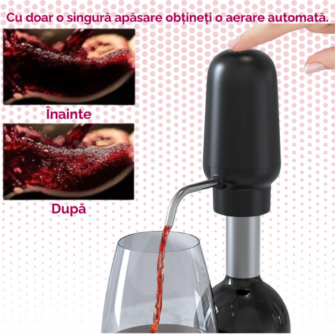 Tirbuson electric automat pentru vin, reincarcabil, Set 4 in 1, aerator si dozator de vin electric, accesoriu taiat sigiliu sticla, dop sticla vin cu pompa vid pentru a scoate aerul, functie inainte-i [4]