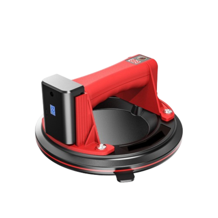 Ventuza Electrica Profesionala, Reincarcabila, Baterie 2400mAh, Afisaj digital, Vacum cu afisaj LED, pentru ridicat materiale grele, sticla, usi, geamuri, placi ceramice, marmura, gresie, Rosu/Negru,  [1]