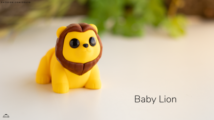 Figurină Articulată "Baby Lion" Imprimată 3D [3]