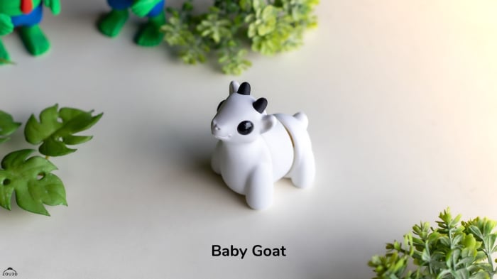 Figurină Articulată "Baby Goat" Imprimată 3D | Ied Flexi Fidget Alb | Jucărie Antistres Drăgălașă [1]