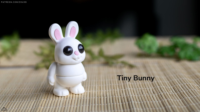 Figurină Articulată "Tiny Bunny" Imprimată 3D | Iepuraș Mic de Colecție | Decor Birou Drăgălaș [3]