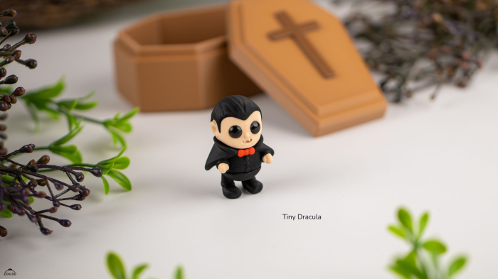 Figurină Articulată "Tiny Dracula" Imprimată 3D | Vampir Mic de Colecție | Decor Halloween & Horror [3]
