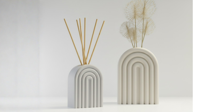 Suport pentru Bețișoare Parfumate și Vază Flori Uscate (Design Arcadă) [2]