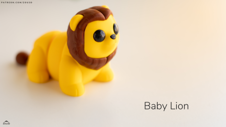 Figurină Articulată "Baby Lion" Imprimată 3D [3]
