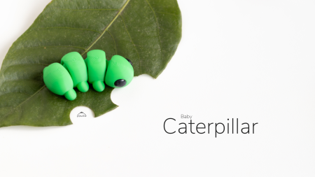 Flippets - Figurină Articulată "Baby Caterpillar" Imprimată 3D | Omidă Flexibilă Antistres | Jucărie Fidget Verde