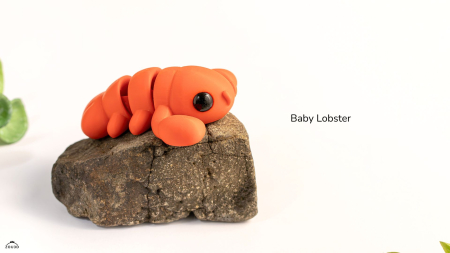 Figurină Articulată "Baby Lobster" Imprimată 3D | Homar Flexi Fidget Portocaliu | Decor Acvatic Unic [4]