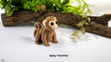 Figurină Articulată "Baby Monkey" Imprimată 3D | Maimuță Flexi Fidget | Jucărie Antistres Exotica [1]