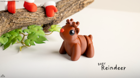 Artipets - Figurină Articulată "Baby Reindeer" Imprimată 3D | Ren Flexi Fidget Crăciun | Decor Sărbători & Iarnă