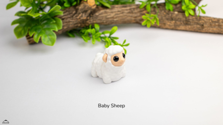 Figurină Articulată "Baby Sheep" Imprimată 3D | Mielușel Flexi Fidget Alb | Decor Fermă Drăgălaș [2]
