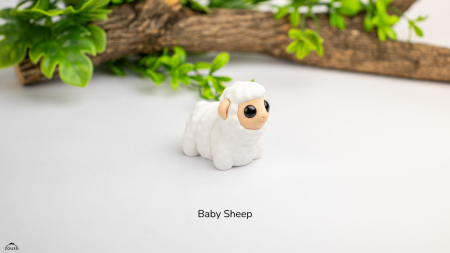 Figurină Articulată "Baby Sheep" Imprimată 3D | Mielușel Flexi Fidget Alb | Decor Fermă Drăgălaș [3]