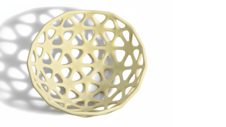 Fructieră Imprimată 3D | Bol Fructe Modern Design Geometric Voronoi | Centru de Masă Bucătărie (PLA) [1]