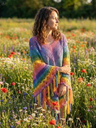 Handmade - Poncho crosetat