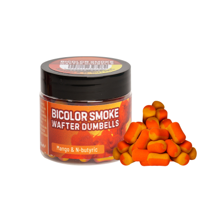 Momeli pentru cârlig - Benzar Mix Bicolor Smoke Wafter Dumbells Mango & N-Butyric 10mm 30ml.