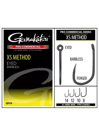Carlige Feeder & Stationar - Carlige Gamakatsu XS Method Eyed Barbless Nr.8 10 buc. / plic